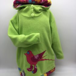 Wacky Clothing  Fleece Green With Pink Bird Pattern