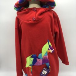 Wacky Clothing Fleece Red with Horse Pattern