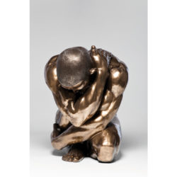 Deco Figurine Nude Man Hug Bronze