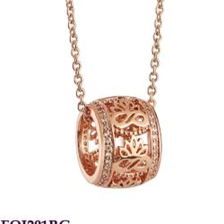 Rose Gold Plated Pendant With Clear Stones