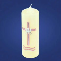 3 Sacraments Candle
Pink Cross & Dove
Ivory