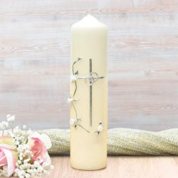 Wedding Candle Silver Design & White Candle