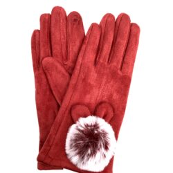 Glove With Fur Pom