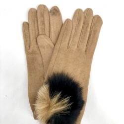 Glove With Fur Pom