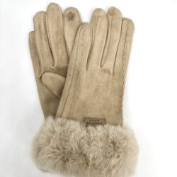 Glove with Fur Trim and Zig Zag Detailing